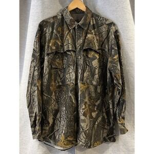 Whitewater Realtree Hardwoods Camo Long Sleeve Hunting Vented Shirt Mens Size XL